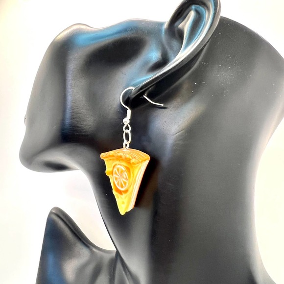 Pie Earrings - Fruit Earrings - Orange Pie - Bakery Earrings - Gifts For Bakers - Picture 9 of 10